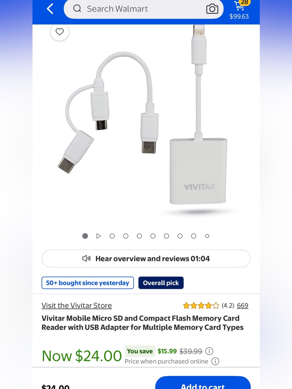 White Multi-Card Memory Card Reader with USB Adapter OPEN TO OFFERS!!!